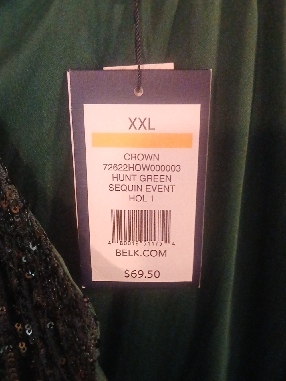 crown & ivy Green Sequin Draped V-Neck Blouse - Picture 3 of 9